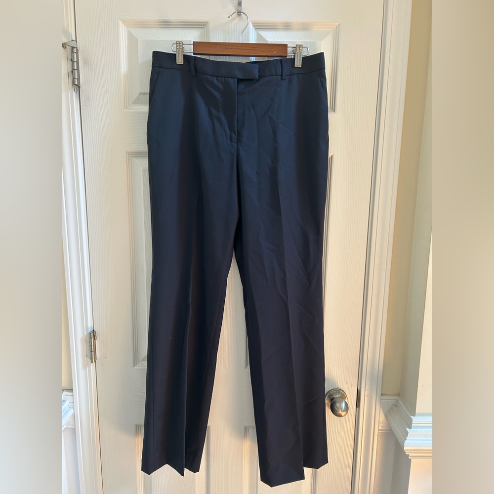 NWT Brooks Brothers Caroline Fit Wool Pants Flat Front in Navy Blue Size 12